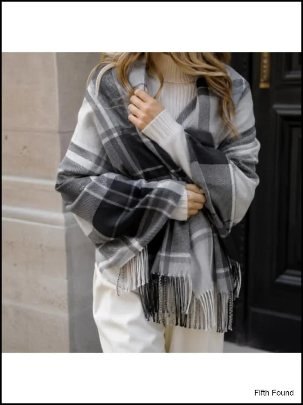 Women's Plaid Winter Scarf Large Soft Warm Polyester Wrap Shawl